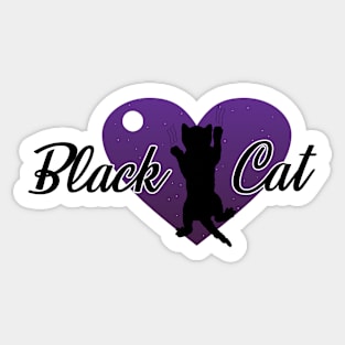 T- Shirt Black Cat Love Cat Sticker